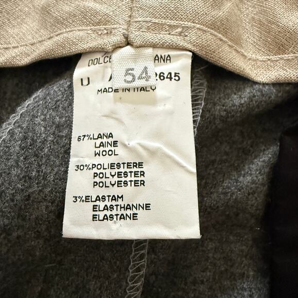 DOLCE & GABBANNA 90s Vintage Gray Melange Flat Front Dress Pants Size 54 US 38 - Picture 7 of 9